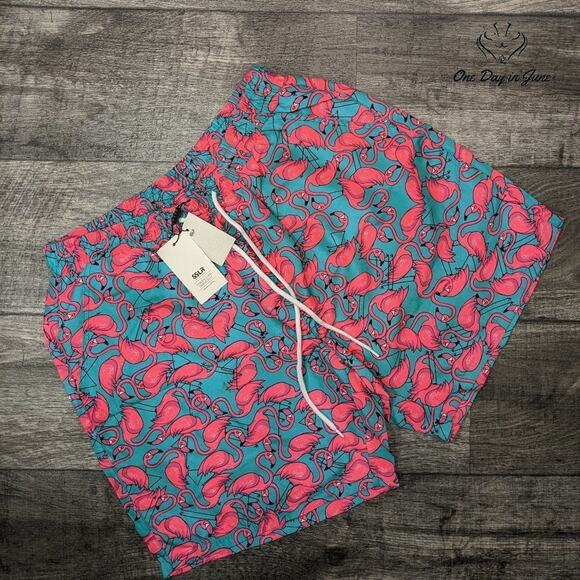 SSLR Flamingo Swim Trunks Size 38 - Picture 1 of 2